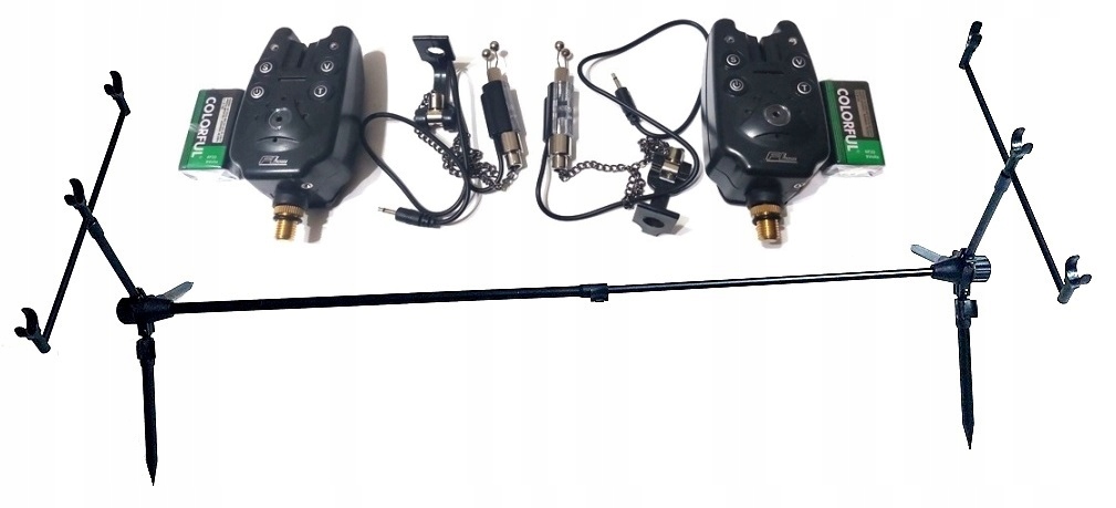 Zestaw Rodpod Aluminium Stojak Na Wędki 2 Sygnalizatory 2 Hangery Baterie