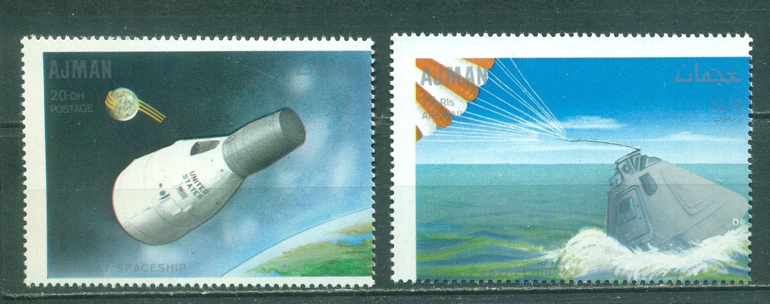 KOSMOS-APOLLO SPAC, MERCURY. AJMAN MI. 2 zn. A**PRZES. ZĄBKOWANIE