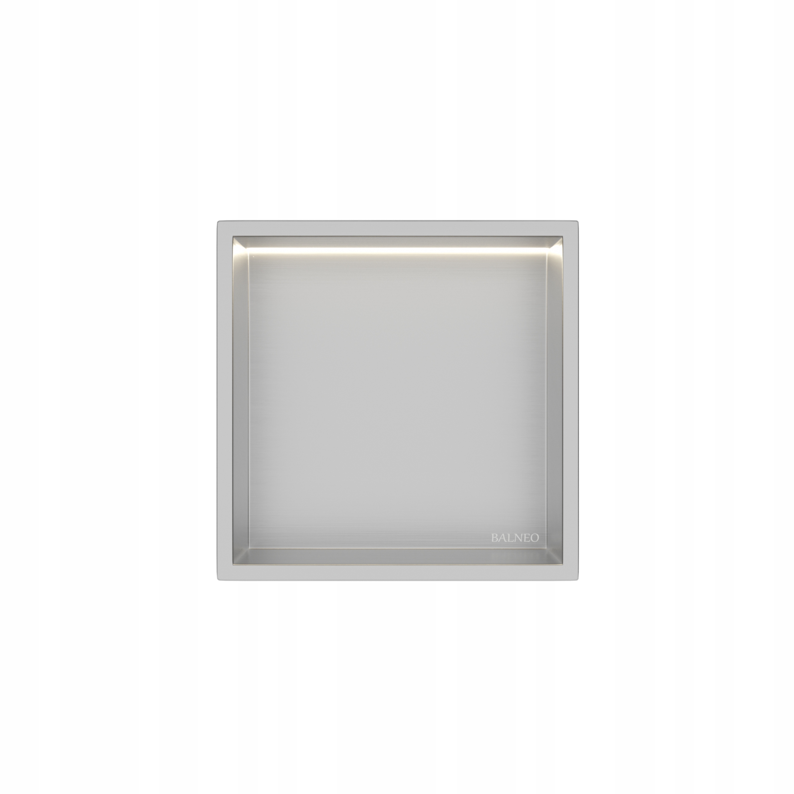 Interiérová Police S Led Osvětlením Inox Nástěnná 30x30x10 cm