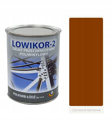 

Lowikor -2 farba poliwinylowa 10l Czerwony Tlen