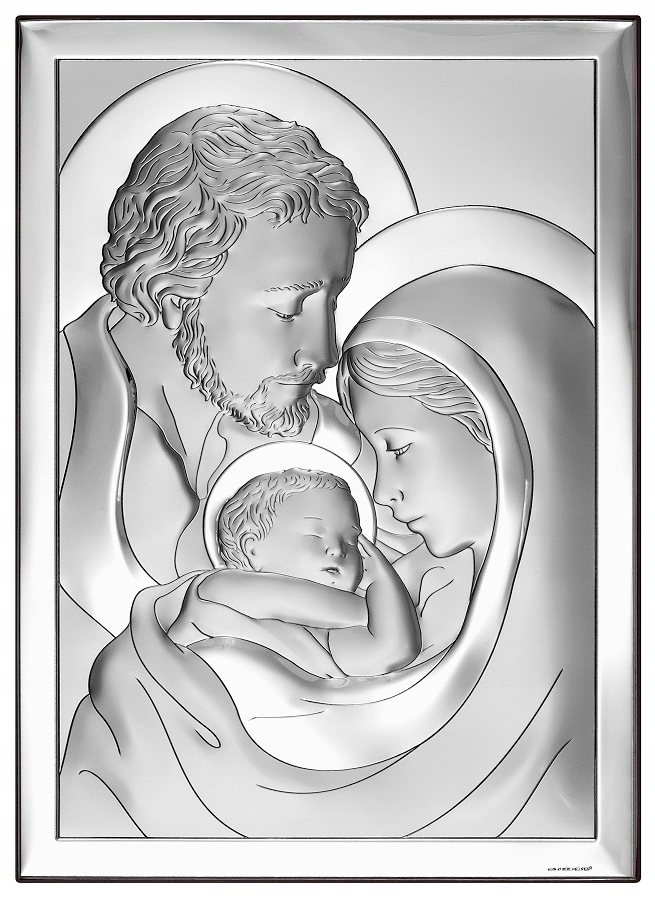 Gravírování zdarma Stříbrný obrázek Svatá rodina Obraz jako Dárek