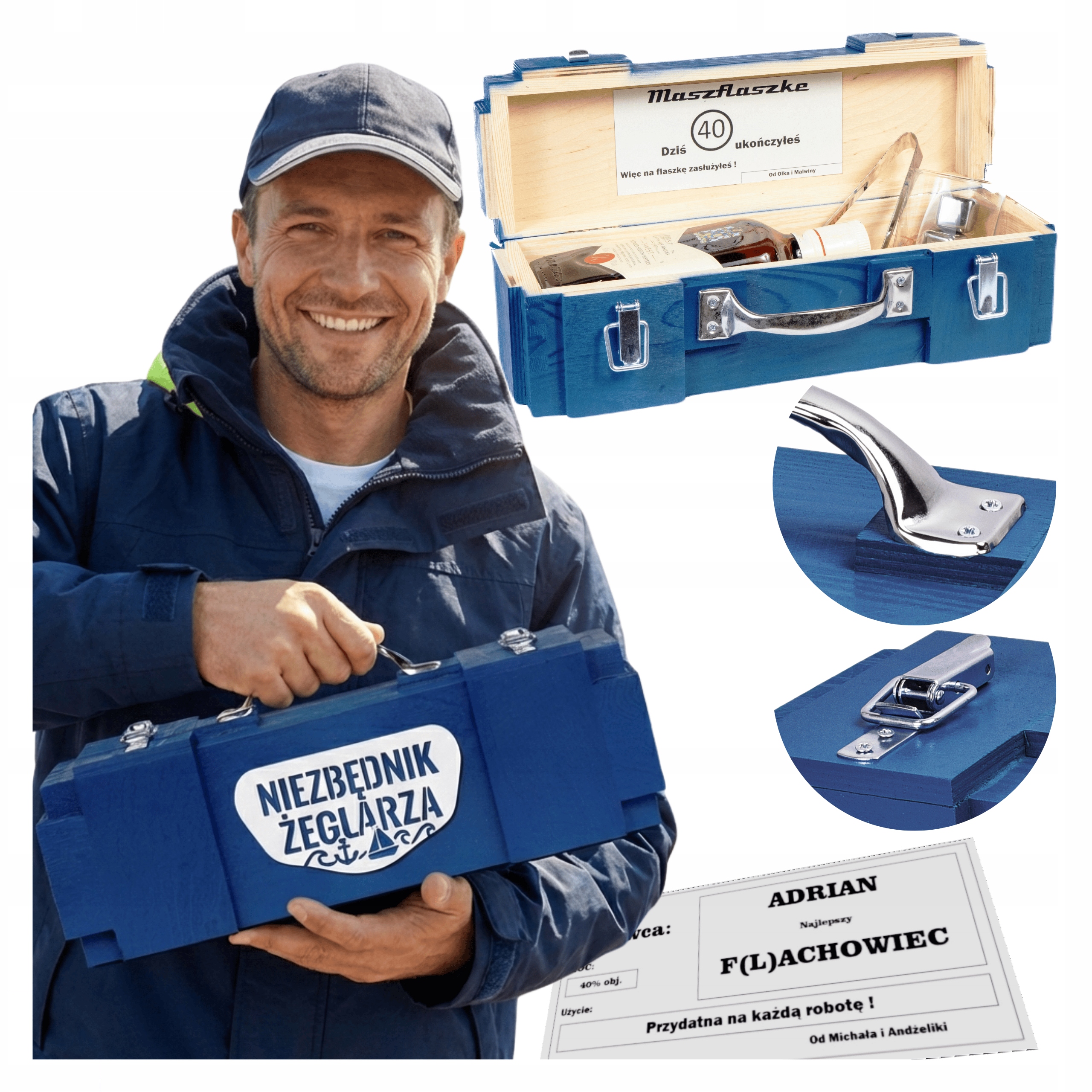 Dárek pro námořníka Krabička na alkohol Dřevěná 30 40 50 60 let Silná