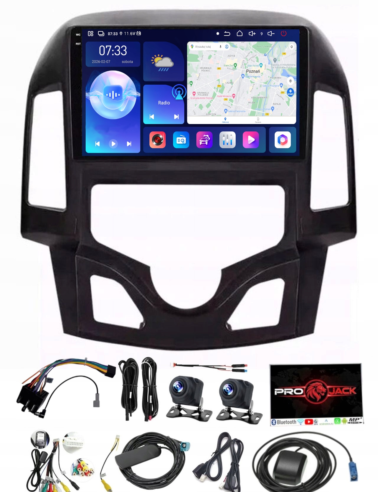 Rádio Navigácia Carplay Gps Android Hyundai I30 2006-2012 6GB 128GB Sim