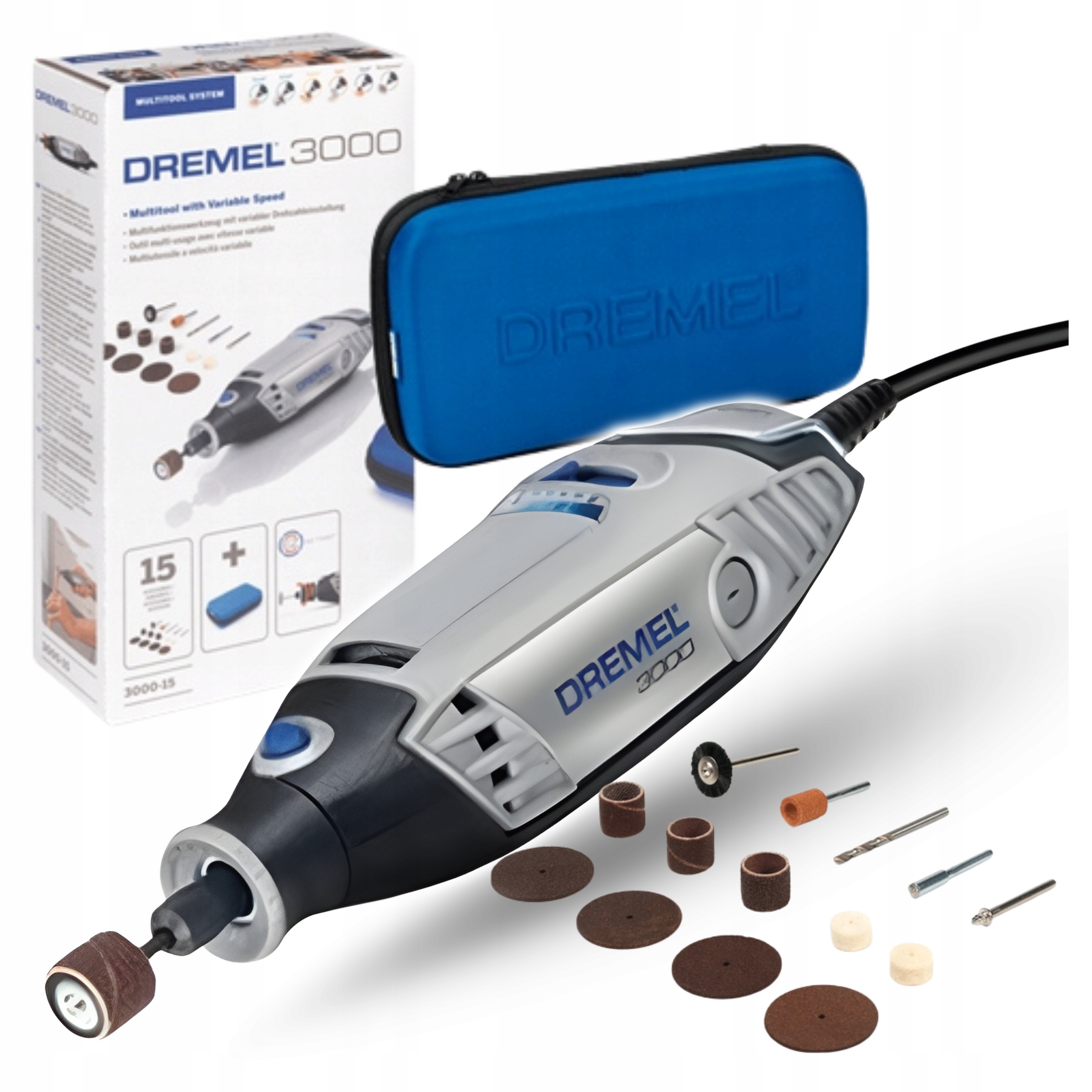 Dremel 3000 (3000-15) Narzędzie wielofunkcyjne i 15 szt osprzętu F0133000JC