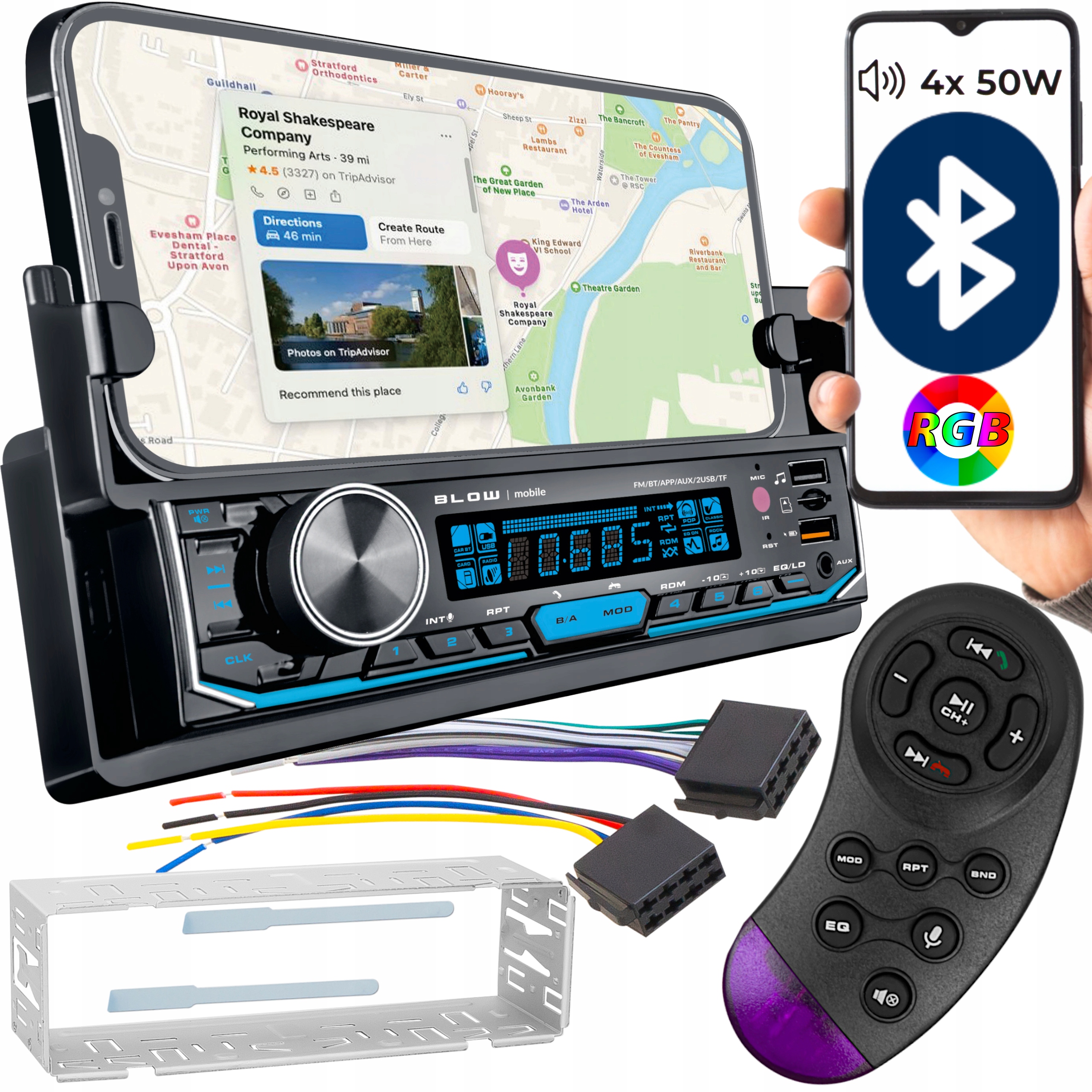 Radio Samochodowe Bluetooth 1-DIN Uchwyt Telefon