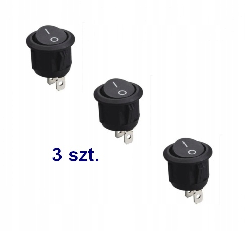 

Przełącznik SW-KCD1-105C 6A/250V okrągły 3 sztuki