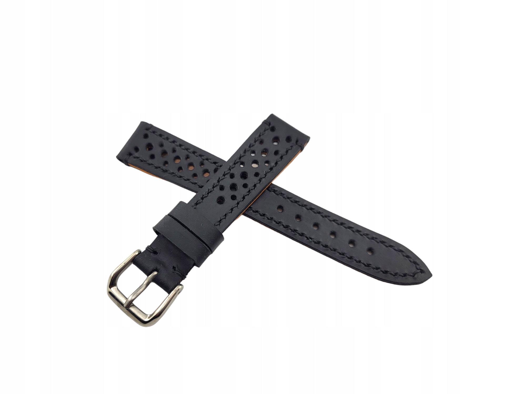 PASEK DO ZEGARKA HAND MADE RALLY 18mm CRAZY HORSE SZYTY Materiał skóra naturalna