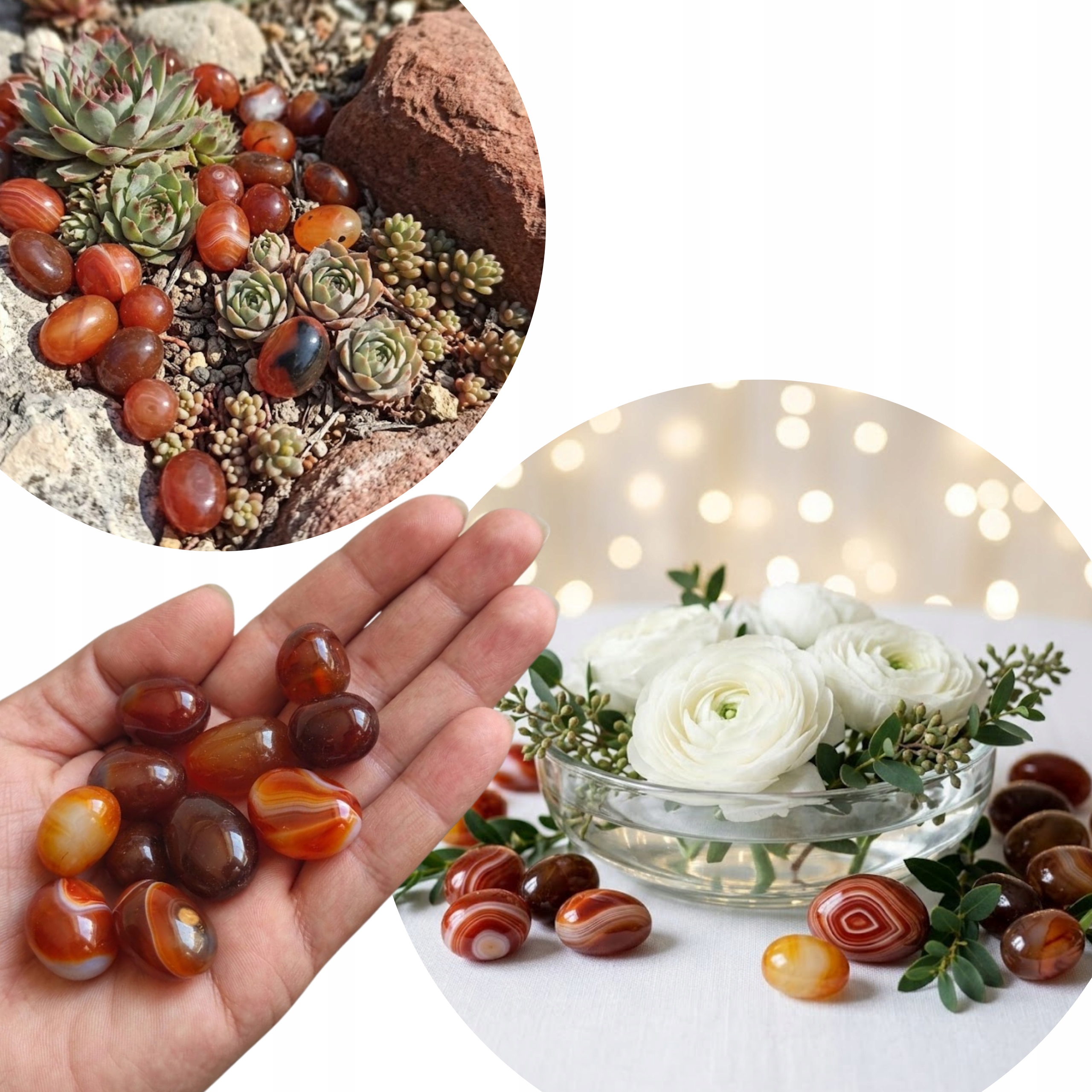 Přírodní Achátové Kameny Červené 15-20 MM Dekorativní Pro Rostliny V Květináčích 1 Kg