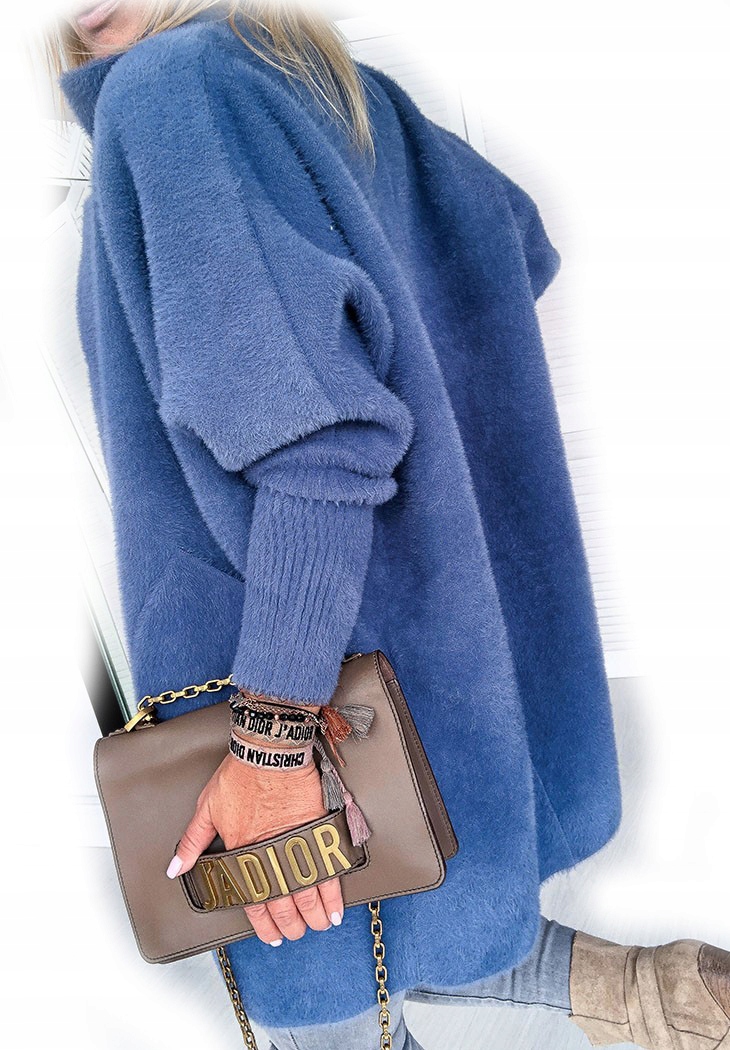 

Płaszcz Alpaka Długi Płaszczyk Wełna Kurtka L