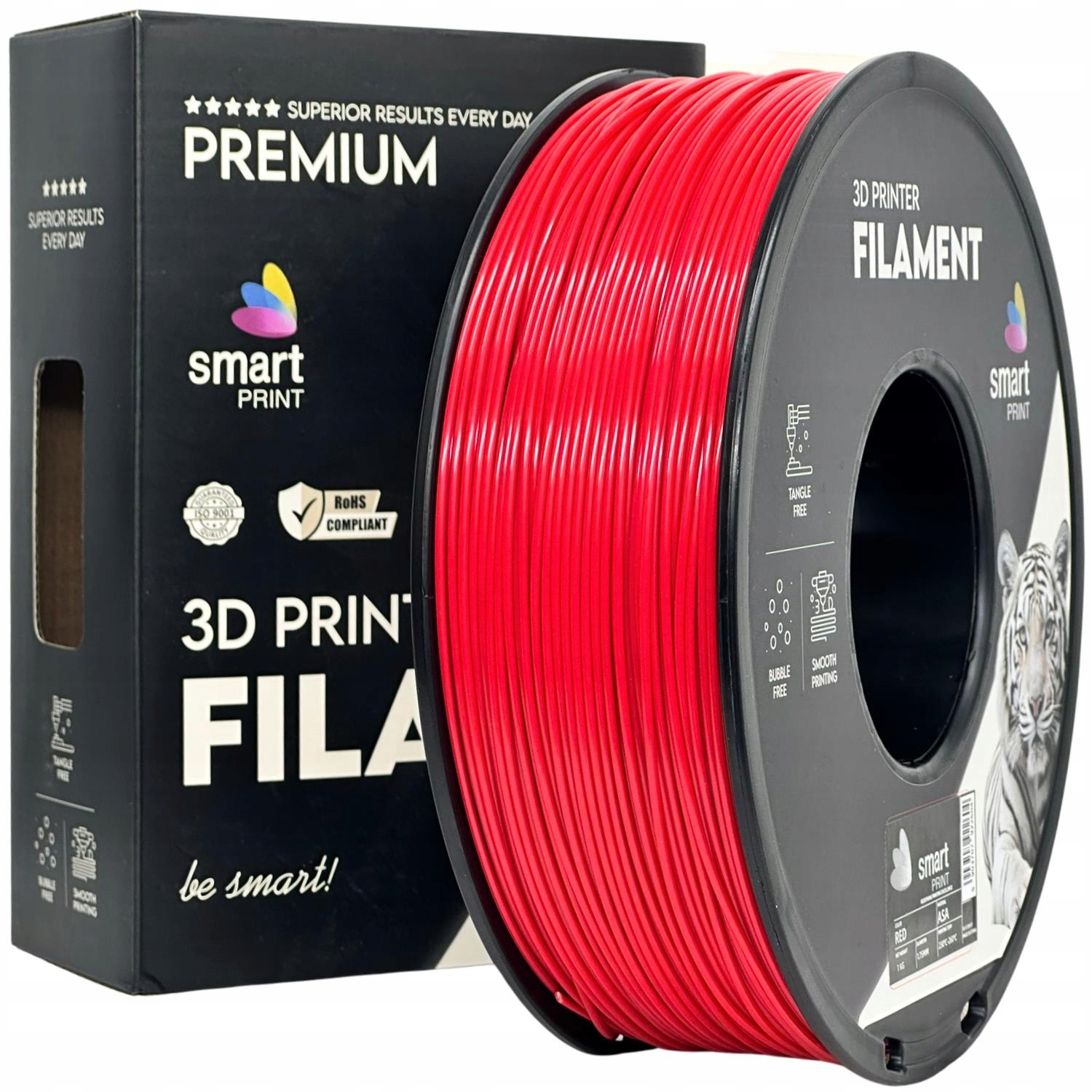 Filament Smart Print Asa 1,75 mm 1 kg – Czerwony Red Uv Resistant 3D