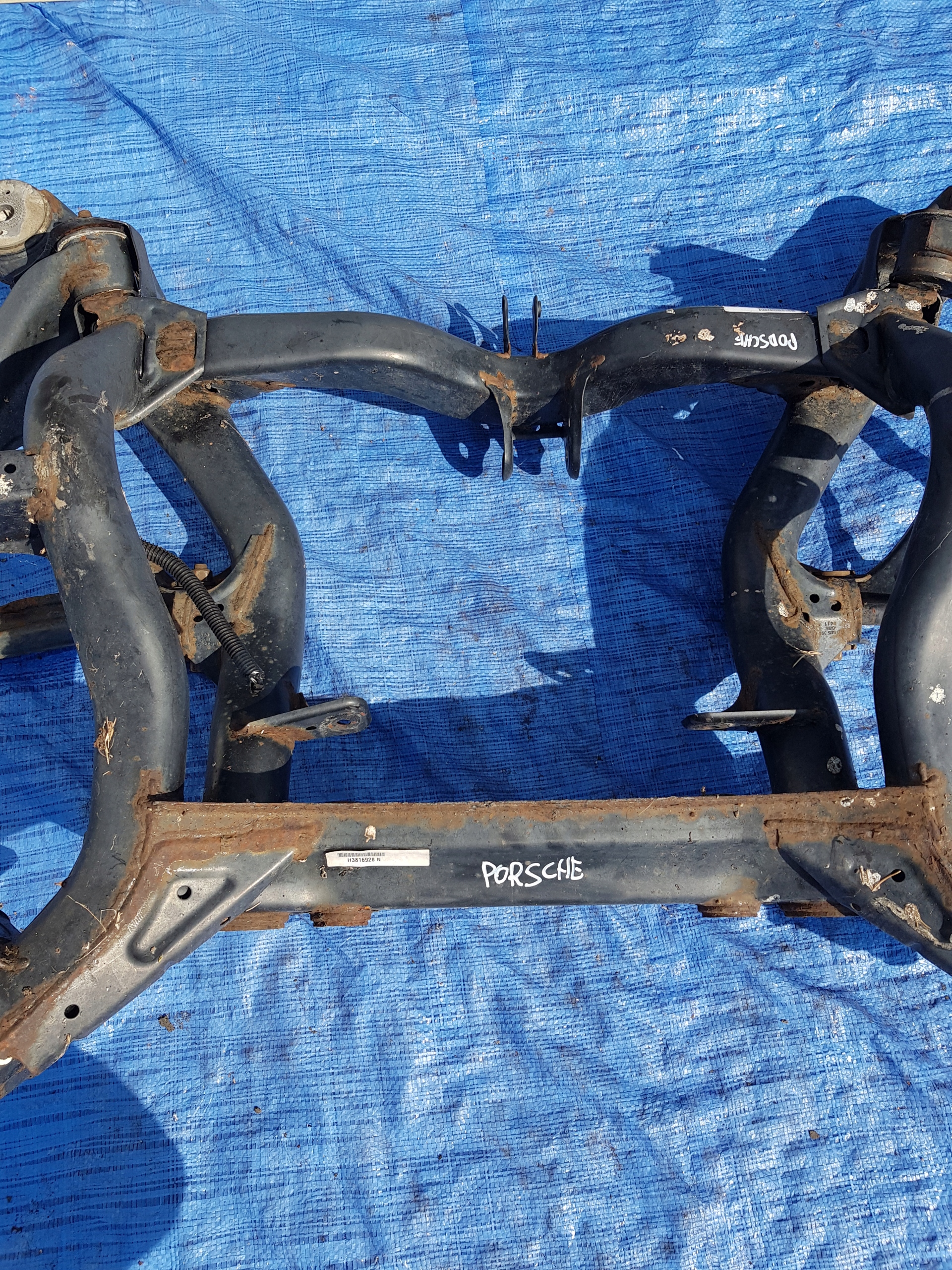 axle beam rear part PORSCHE CAYENNE 7P II 4.8 TURBO sider subframe axle beam