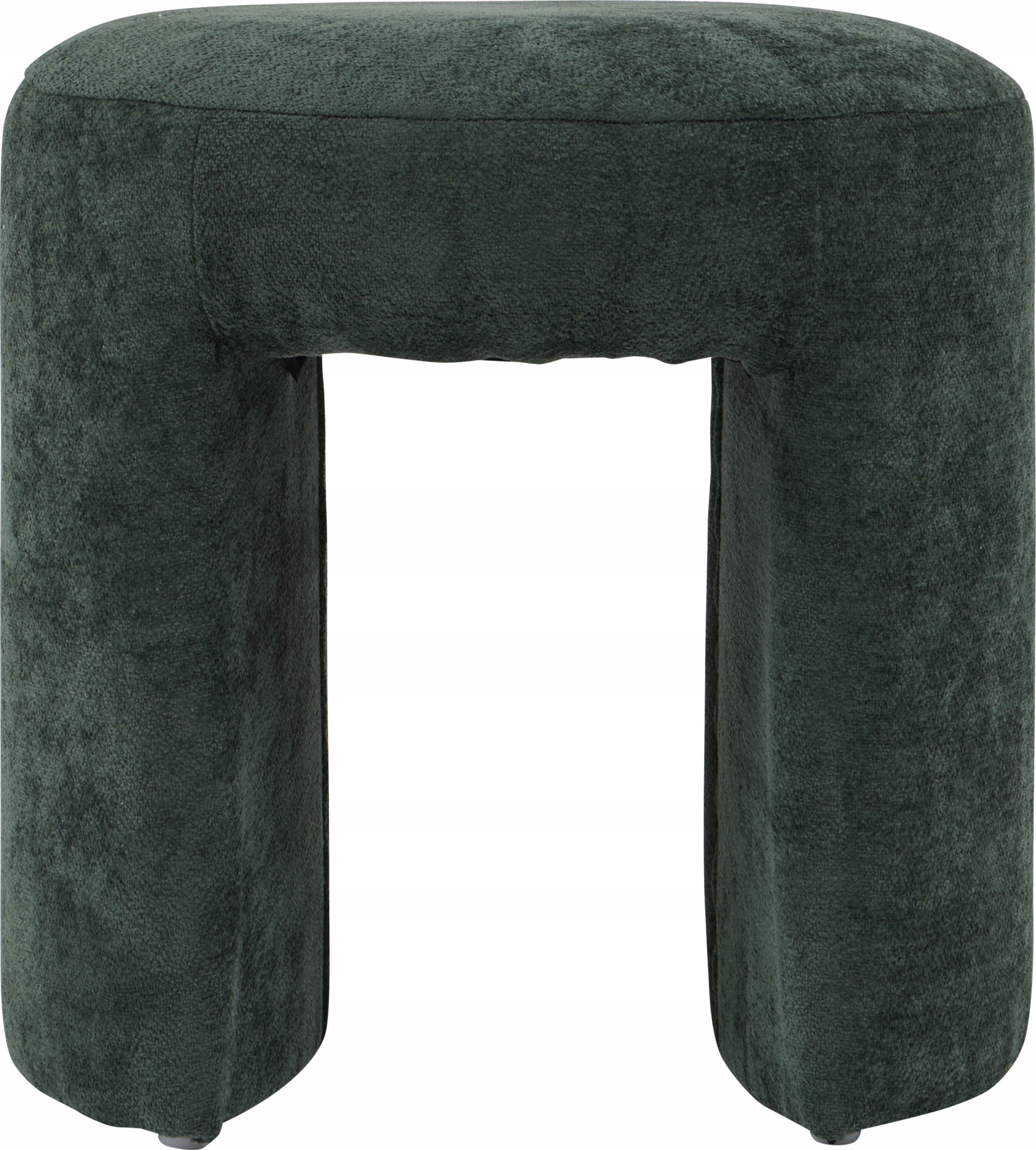 Pufa Čalúnená Luk Zelená Ø 38 CM Polyesterová Poťahová Pena do 110 Kg