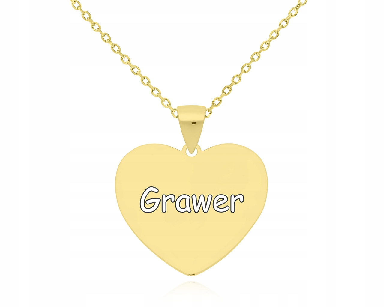 Zlatý Řetízek se srdcem Gravírování Náhrdelník pro ženy délka 55 cm ryzost 925