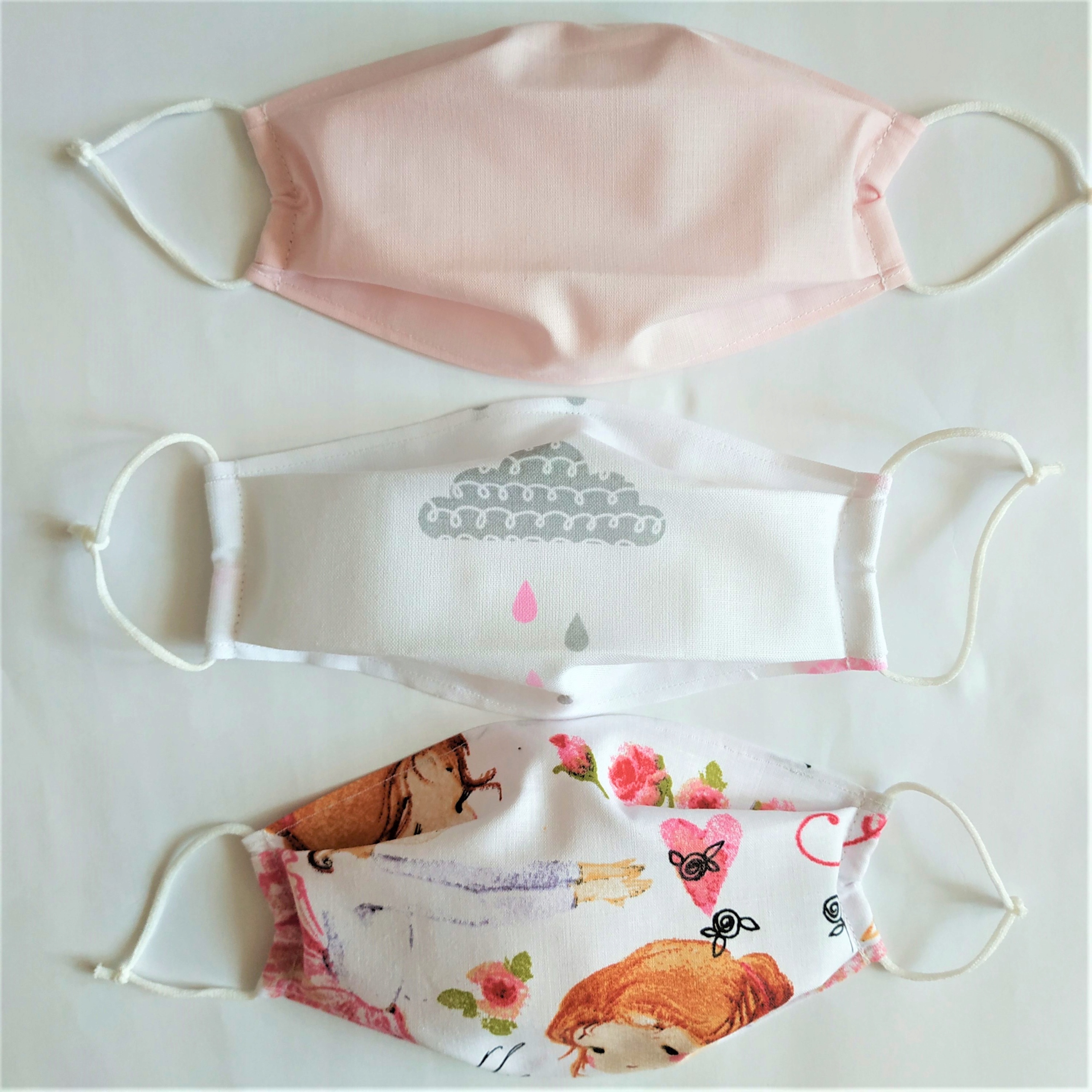 

Maseczka dla dziewczynki do szkoły róż zestaw 3szt