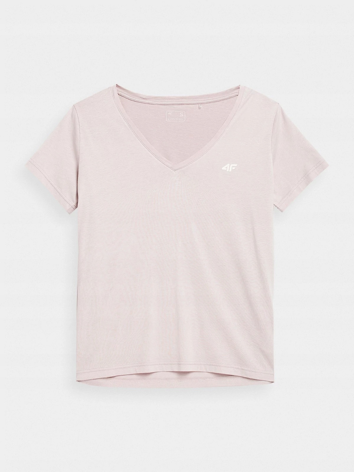 KOSZULKA DAMSKA 4F BAWEŁNIANA T-SHIRT SPORTOWY W SEREK DEKOLT V R L Rozmiar L