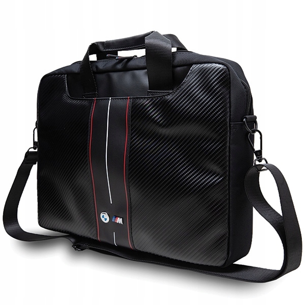 Taška na notebook Bmw Carbon Red Stripes Premium 16" černá