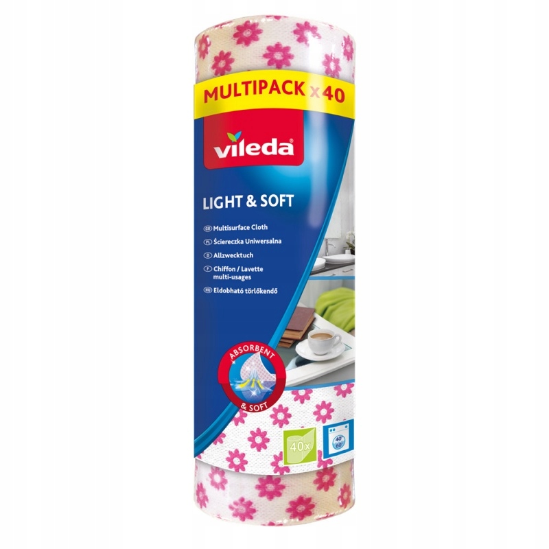 

Vileda Light Soft Ścierka Ściereczka Rolka 40 Szt.