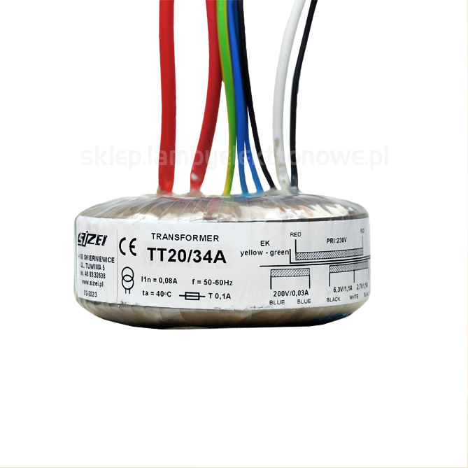 TT20/34/A Toroidní síťový transformátor Audio Sizei