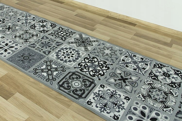 szer. 120 cm ANTYPOŚLIZGOWY CHODNIK DO KUCHNI PATCHWORK SZARY NA KORYTARZA Marka AB logic