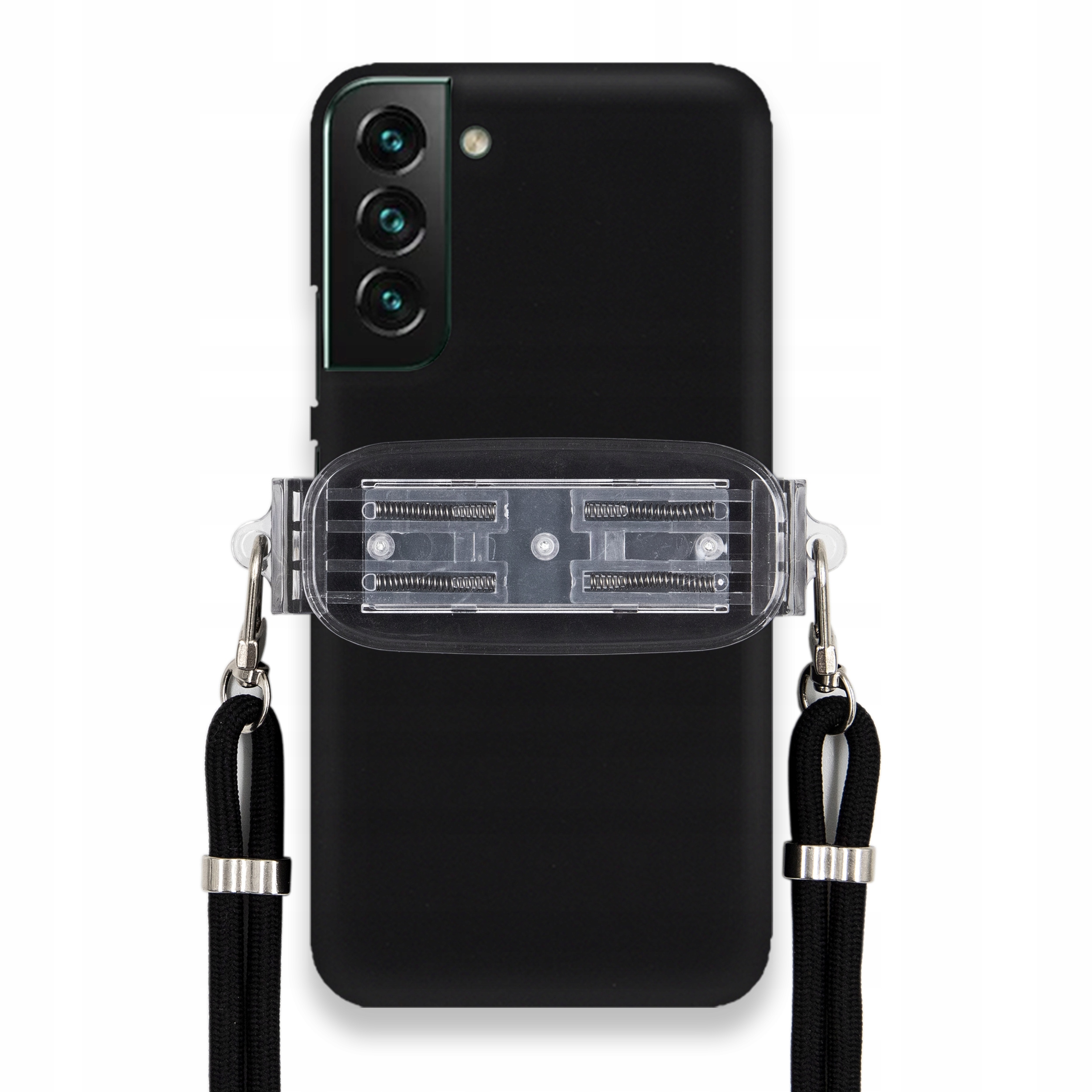 Pouzdro Pro Samsung S22 Plus Smooth Case Univerzální Držák Černá Šňůrka