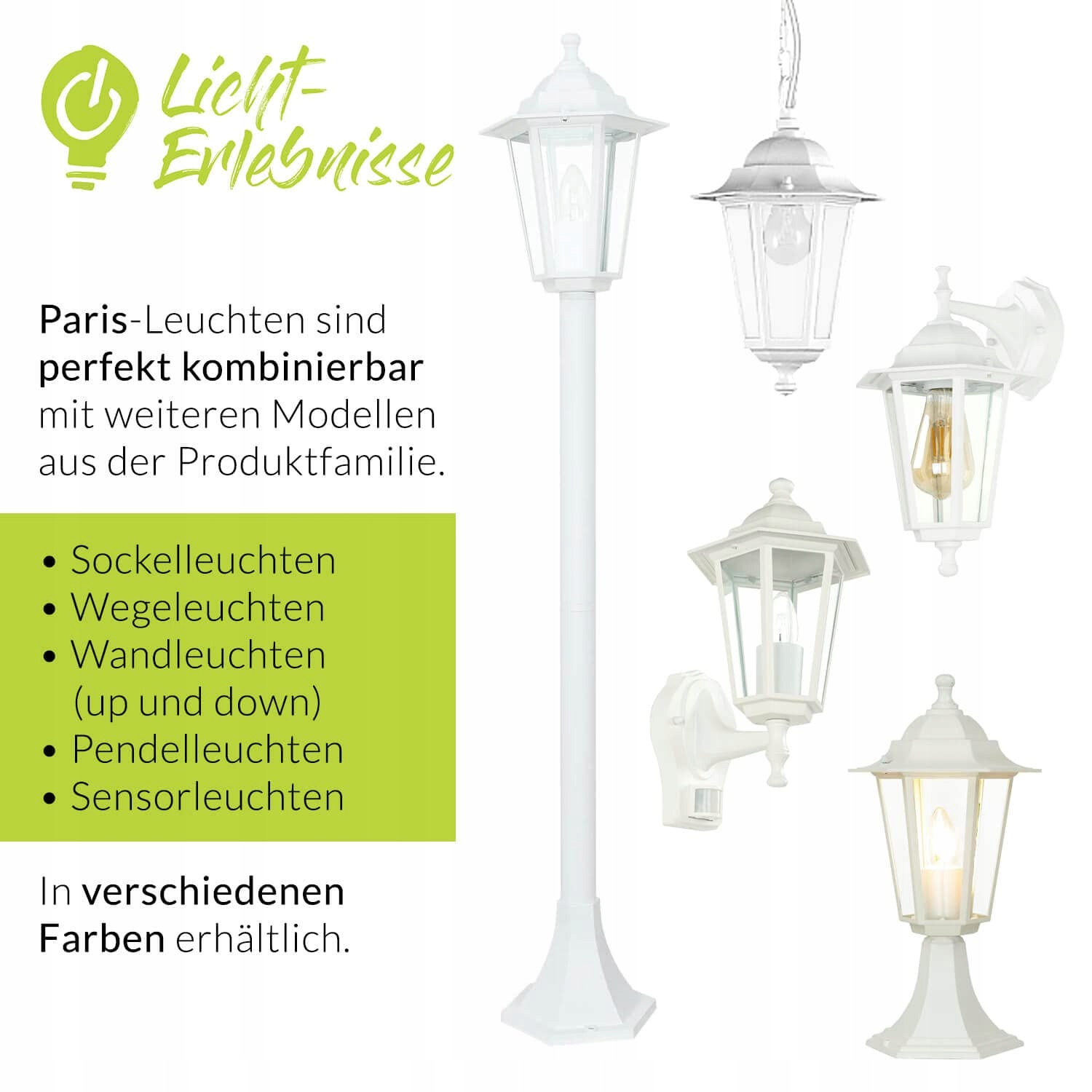 LICHT-ERLEBNISSE Lampa Zewnętrzna IP44 Biało-Złota Rustykalna — miniatura 9