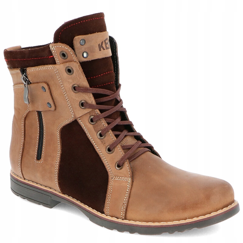 

Męskie buty zimowe skóra Kent 237 Brąz Welur 40