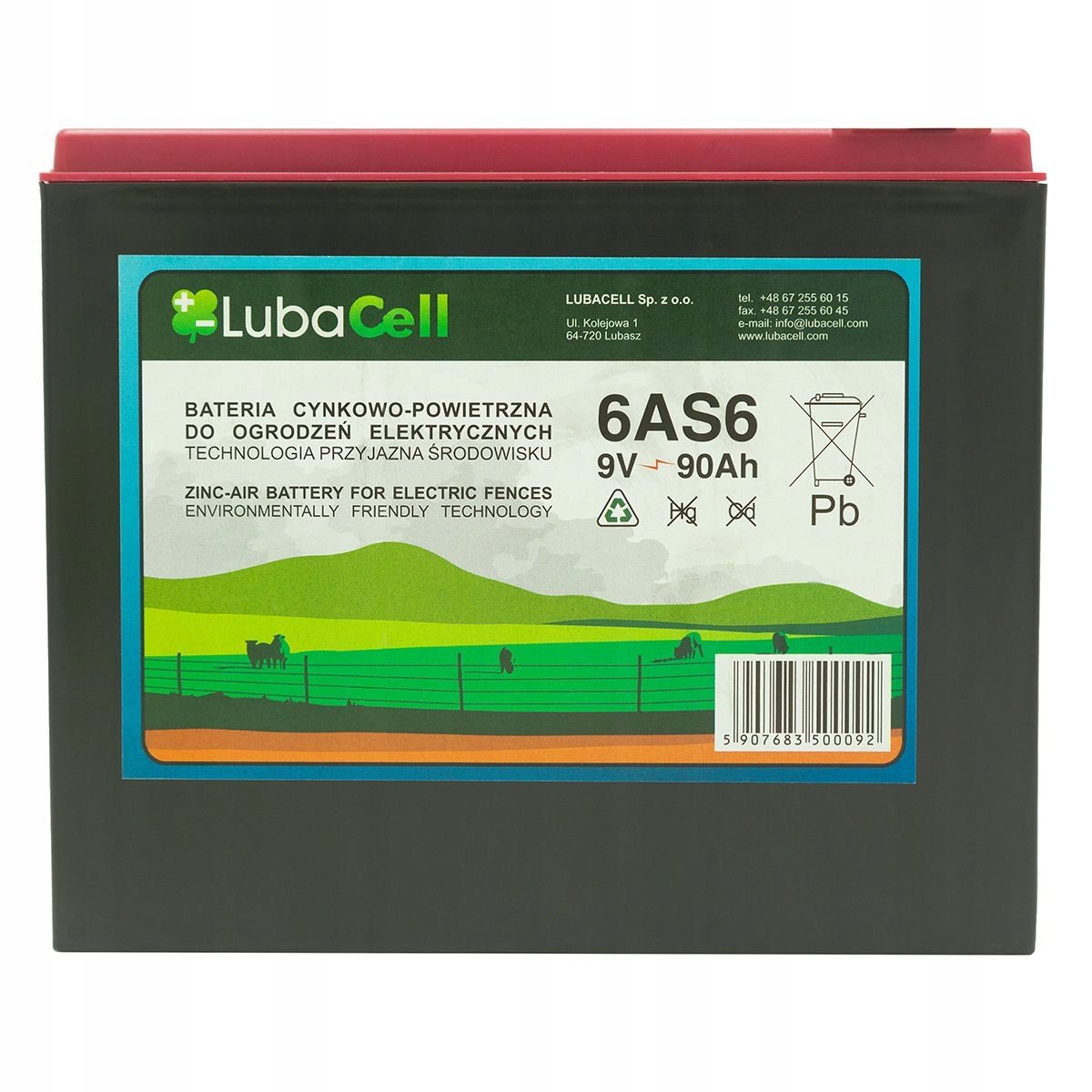 Bateria zasilania pastucha elektryzatora 9V 90 Ah Rodzaj cynkowo powietrzna