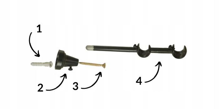 Karnisz metalowy fi 16 pojedynczy 230 cm Rodzaj karnisza pojedynczy