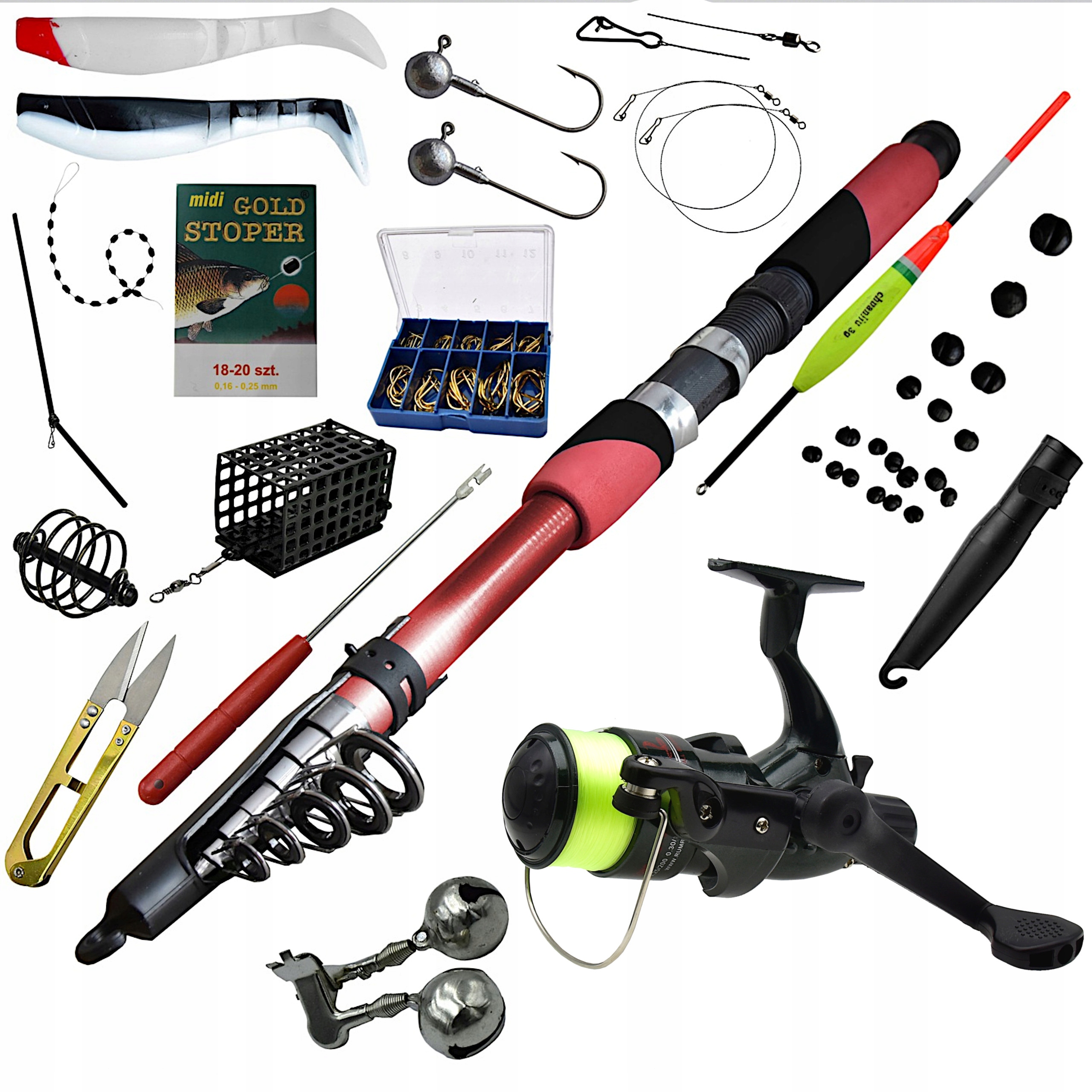 Zestaw Wędkarski Wędka 3,0 m Kołowrotek Akcesoria