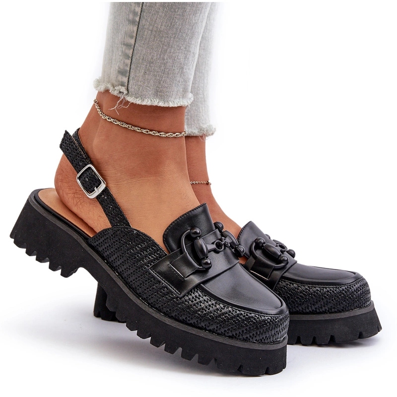 Dámské Sandály Módní Plochý Podpatek Ozdoba D&a MR38-656 Černá 39