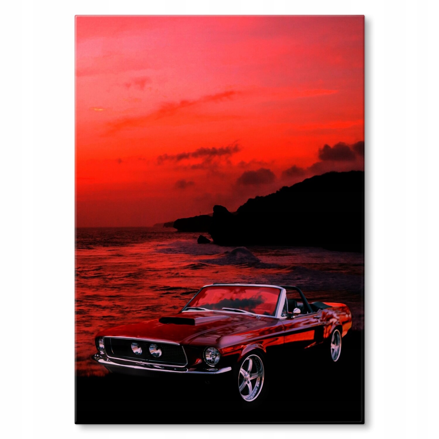 Kovový plakát Sunset car Dárek 42 x 59 cm