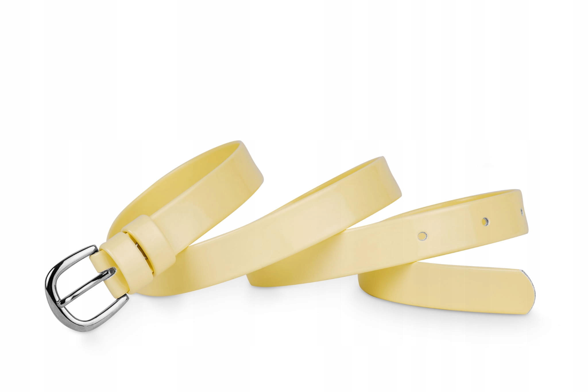 

Pasek damski klasyczny bananowy lakier 2 cm