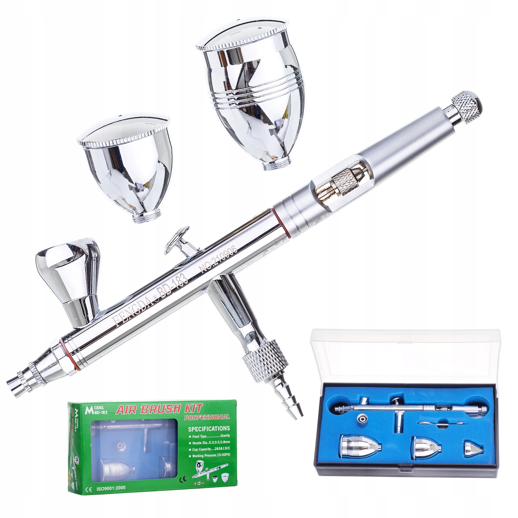 Airbrush Compressor Kit Dual Action Airbrush Paint Gun With 0.3mm Nozzle For Nail Art, Cake - View #12