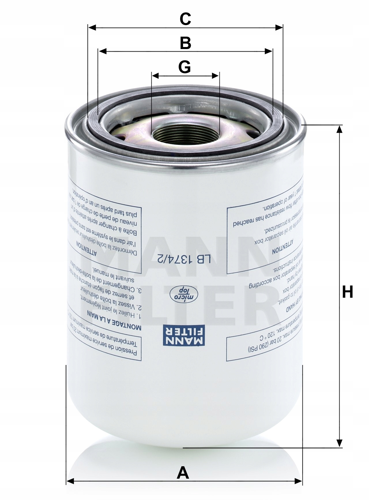 Olejový filter Mann-filter Lb 1374/2