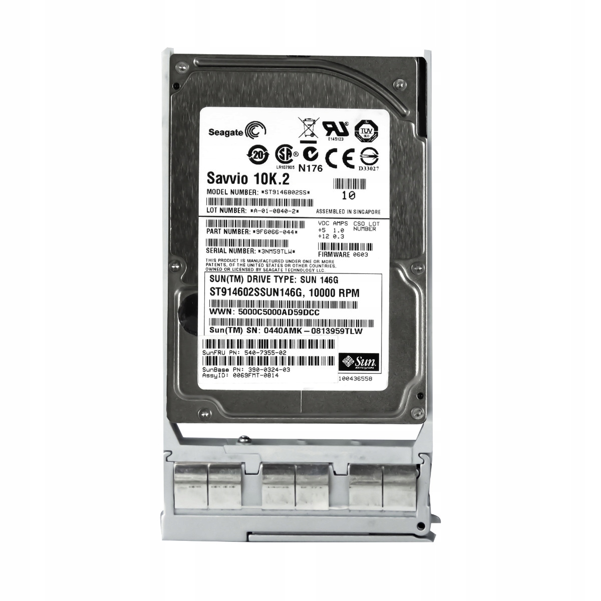 Sun 540-7355-02 146GB 10K Sas 16MB 2.5" ST914602SSUN146G 146GB Sas disk 10 000 ot./min, 2.5"