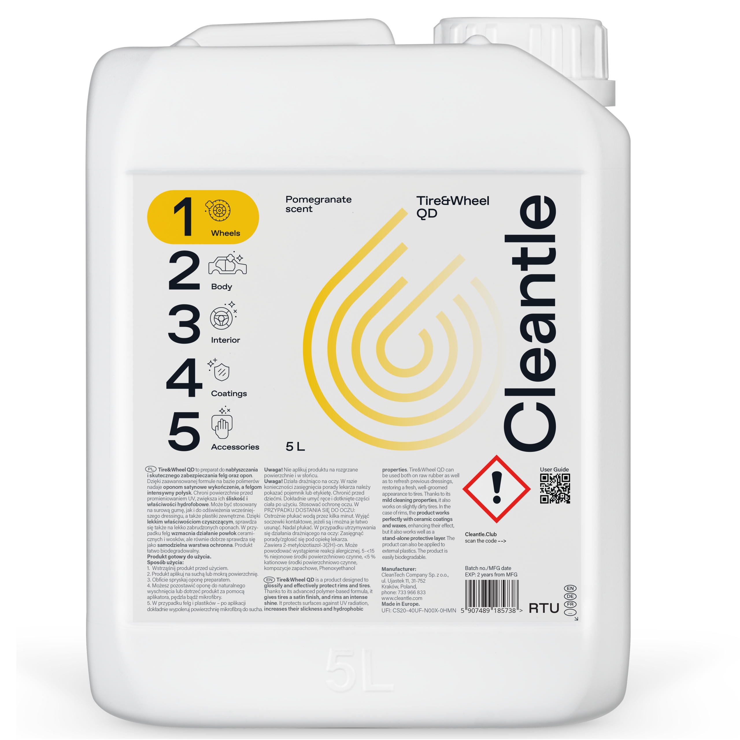 Cleantle Tire & Wheel Qd leští a chráni disky a pneumatiky 5L