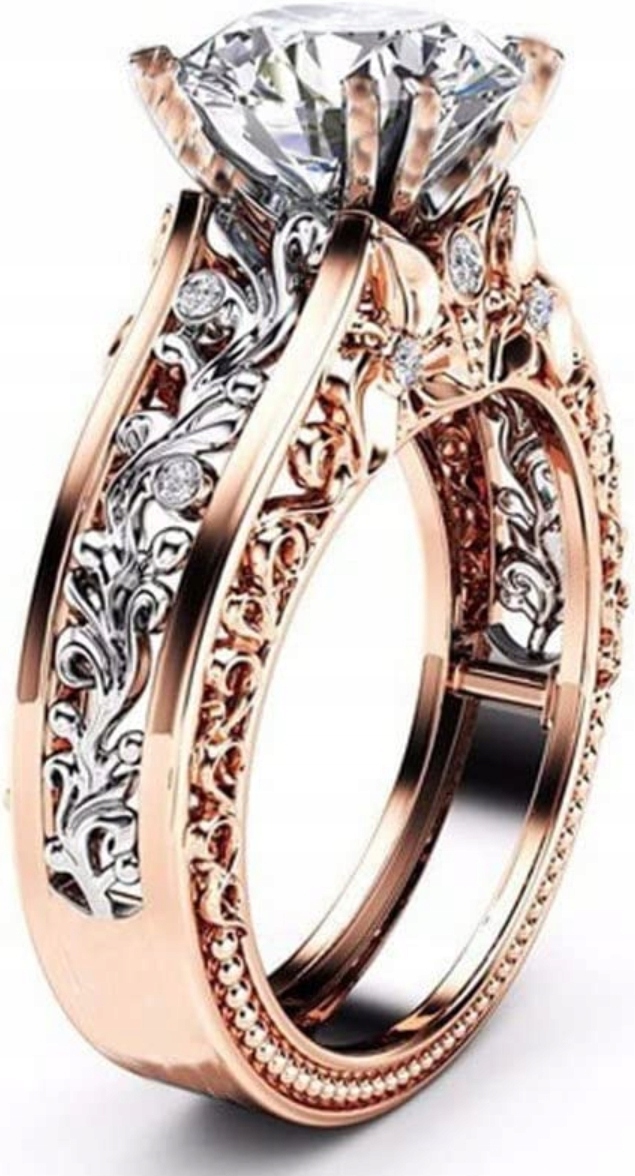 Růžové zlato Prstýnek Zirkon Brilant Cut Gem