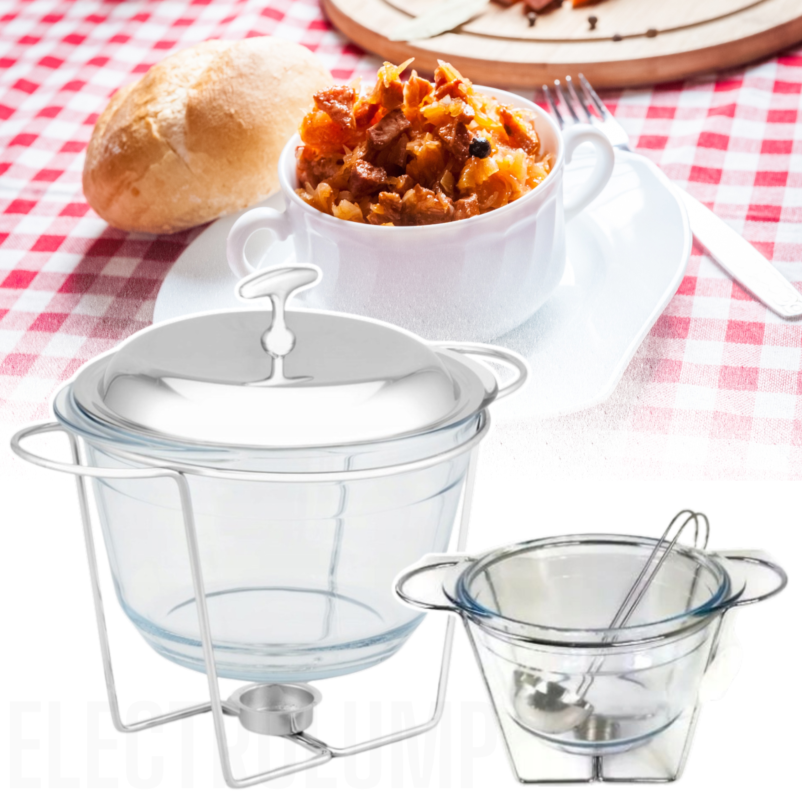 Waza Do Zupy Naczynie Zaroodporne Z Podgrzewaczem Naczynie do Potraw Stan opakowania oryginalne