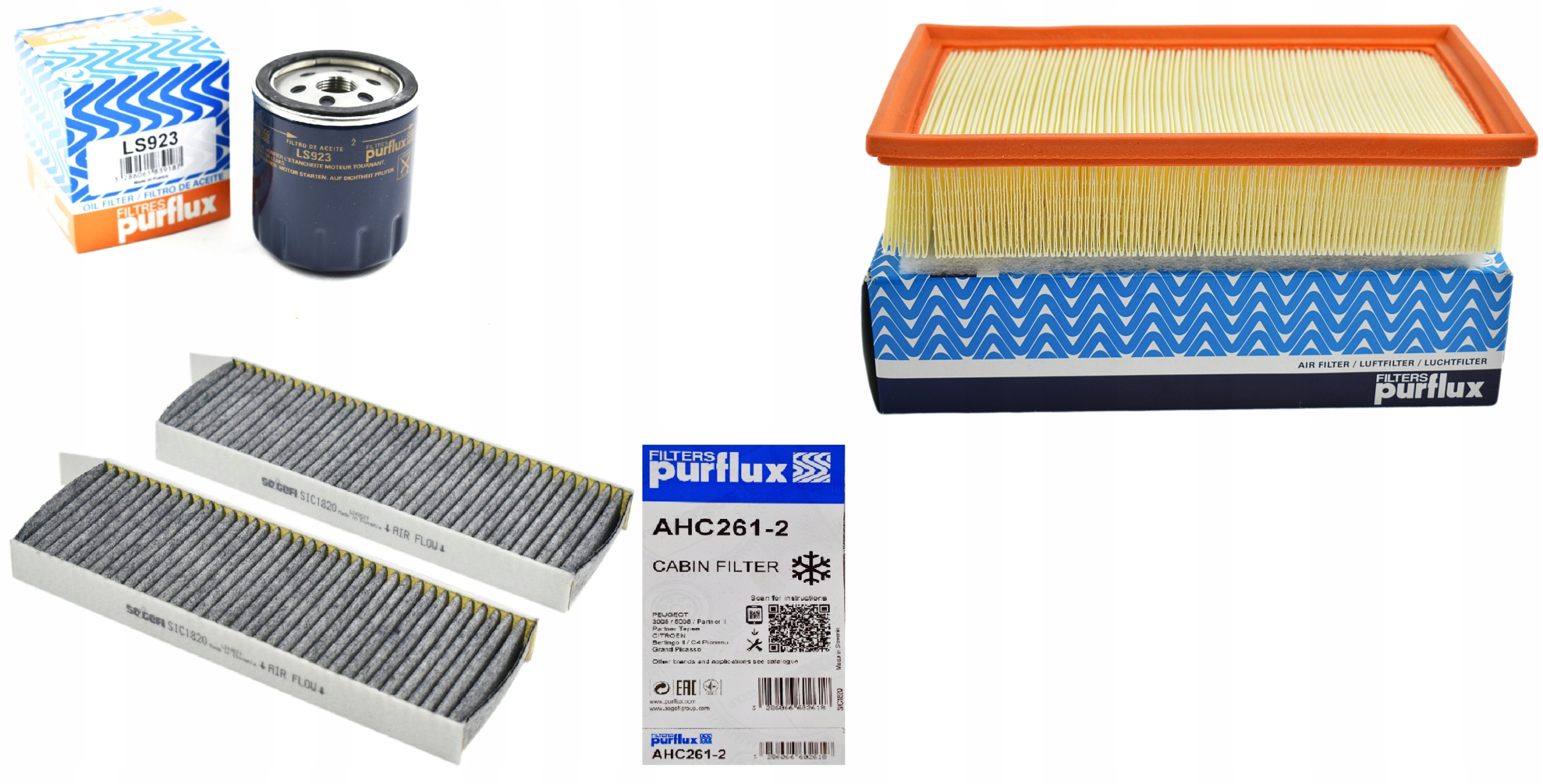 Purflux Sada Filtrů Peugeot 3008II 5008 II 2.0 Bluehdi