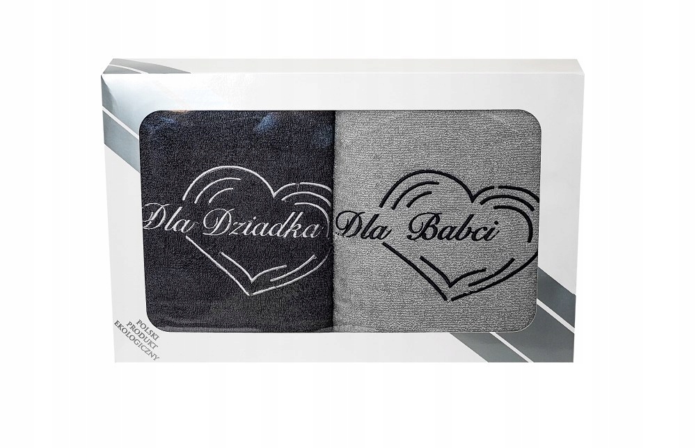 Pro babičku a dědečka Sada ručníků v krabičce 2 ks 70x140 šedá