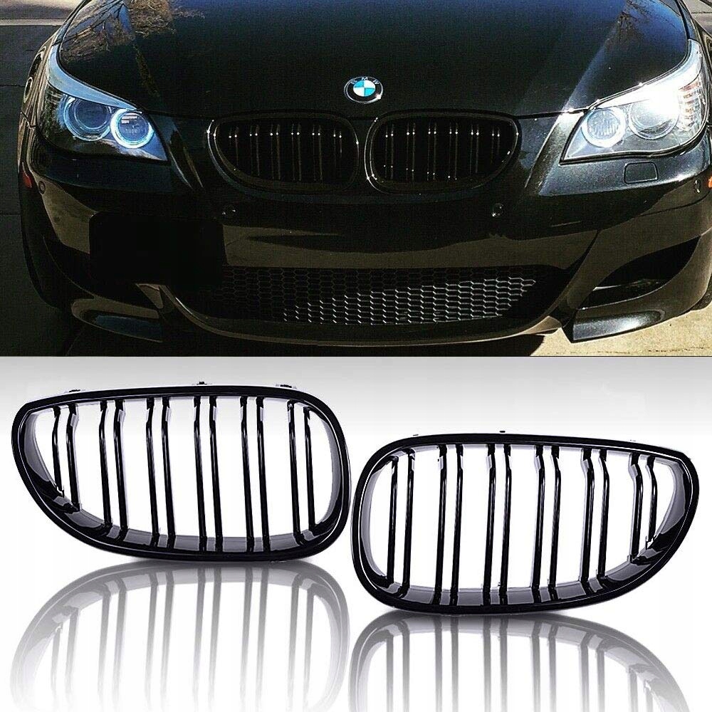 KAMEX-51712155447-51712155446-HIGH - Решетка для почек BMW 5 E60 E61 2003-2010 Black PIANO