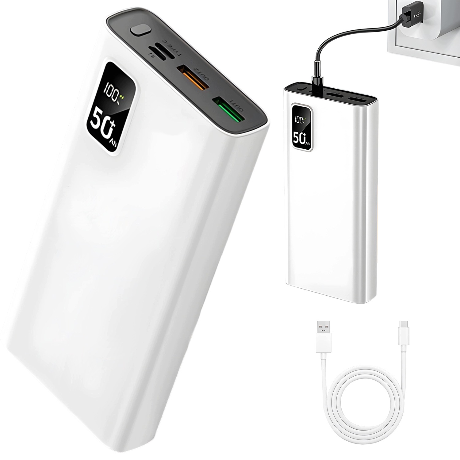 Pd22.5W Power Bank 50000Mah s dvojitým výstupem typu C a Usb-a