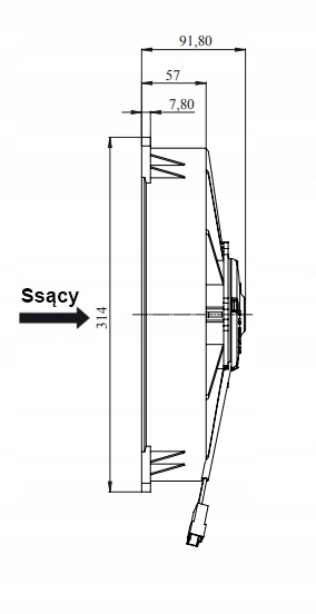 Wentylator Osiowy 12V 280mm/11' Typ Spal VA03-AP70 Producent części Inny