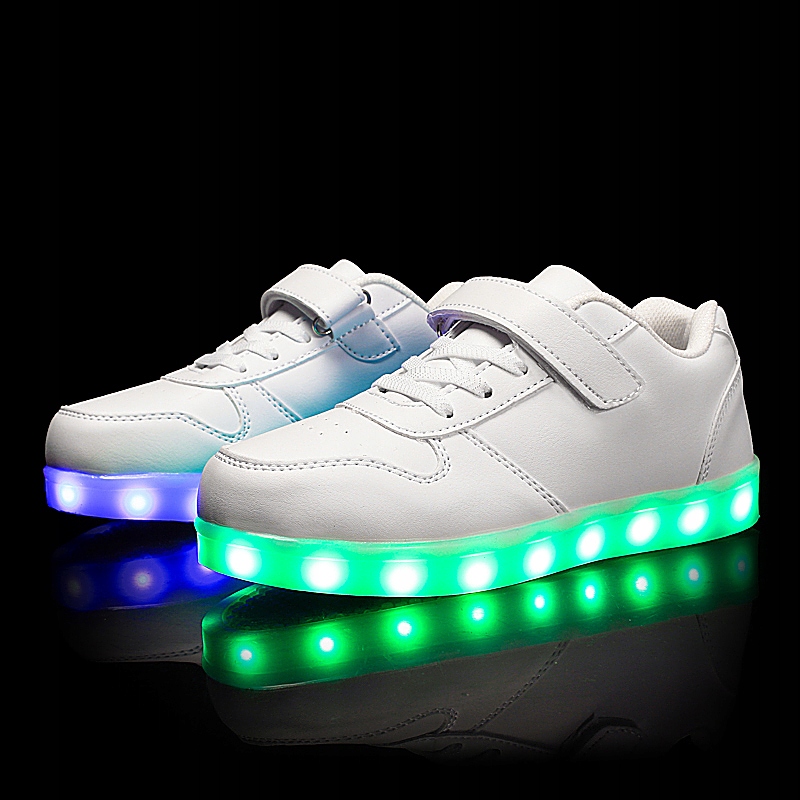 BUTY LED Z PODŚWIETLENIEM ŚWIECĄCE NA RZEP BIAŁE Kod producenta 011 - WHITE - 34
