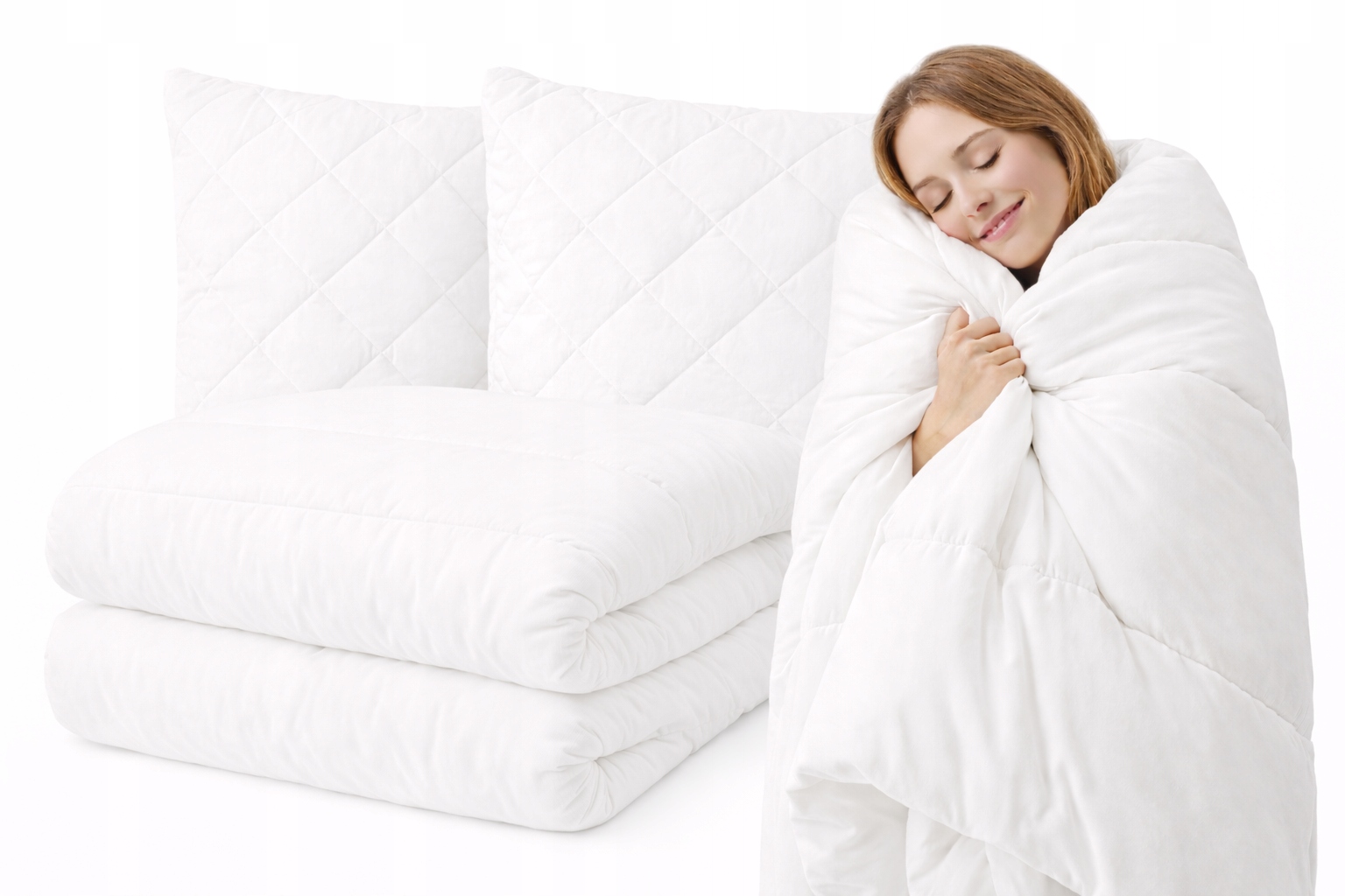 Celoroční Přikrývka 220x200 antialergická 2 Polštáře 70x80 Polský komplet