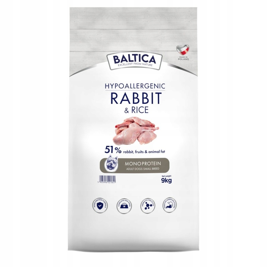 Levně Baltica Nu Králík s rýží Xs/s 9 kg Krmivo pro dospělé psy