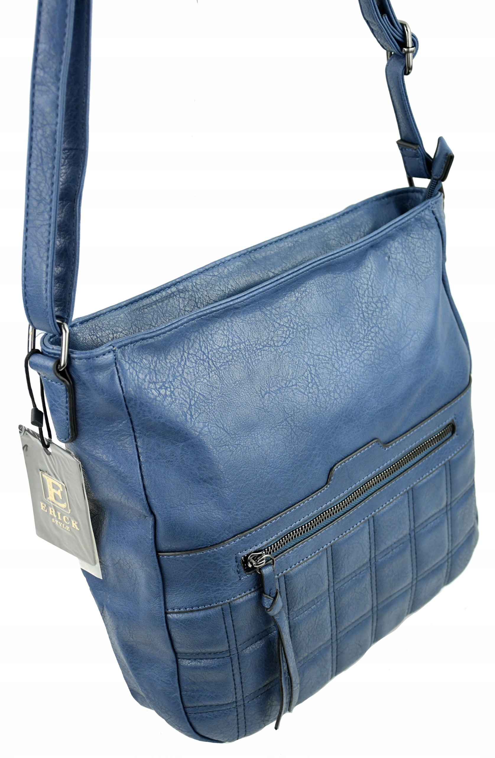 TOREBKA LISTONOSZKA damska miękka worek na ramie torebki długi pasek Kolor niebieski