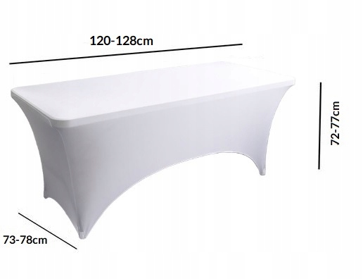 OBRUS ELASTYCZNY na stół 120cm POKROWIEC SPANDEX Szerokość produktu 76 cm