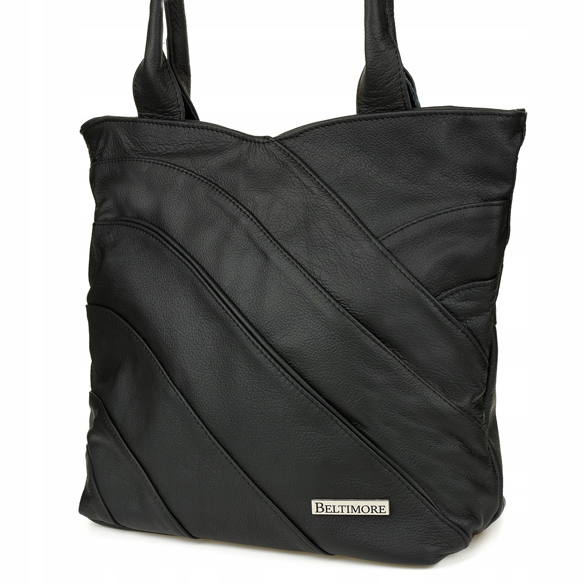 Černá kožená dámská taška přes rameno Beltimore L38