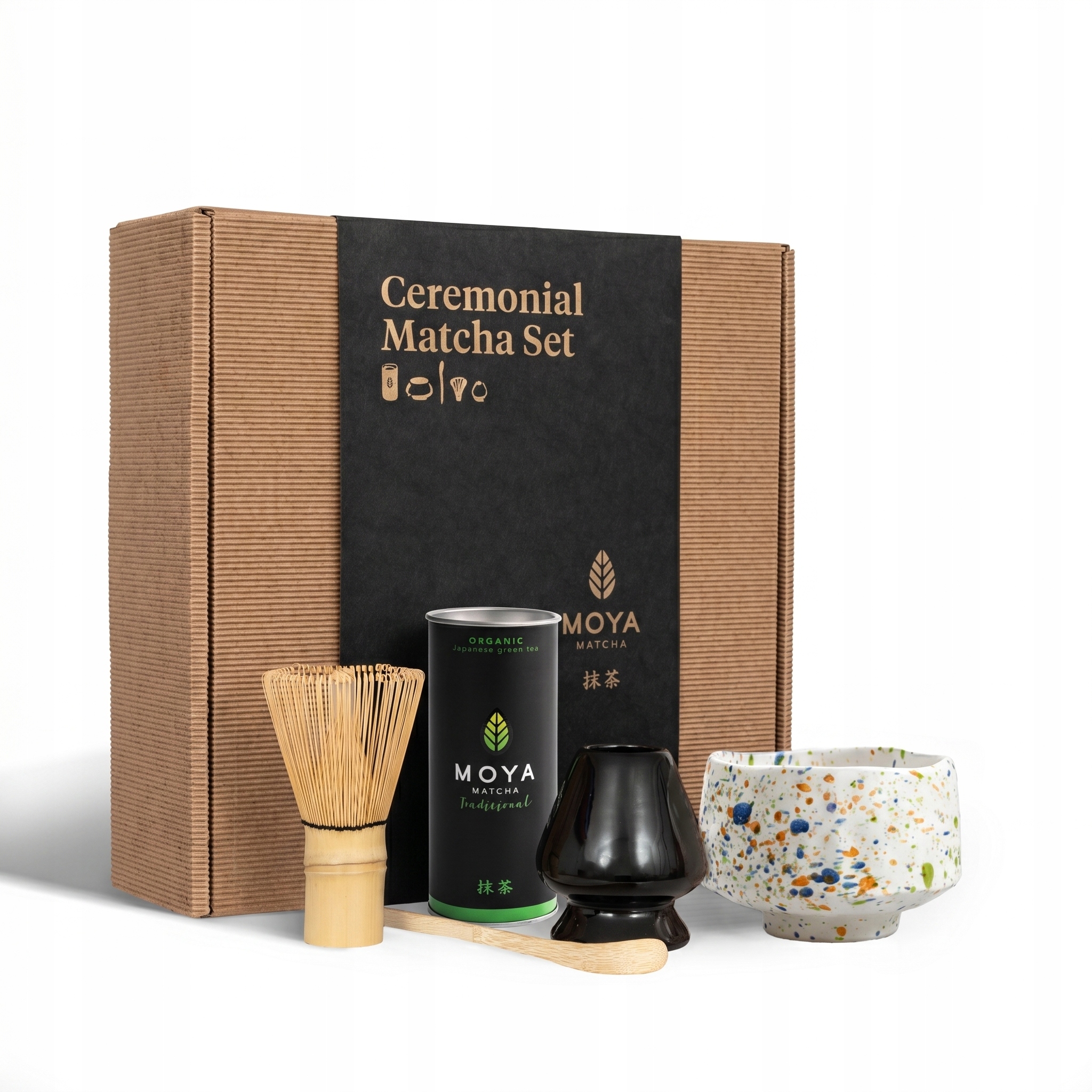 Ceremoniální sada na matcha Moya Matcha Tradiční a šálek Kusama